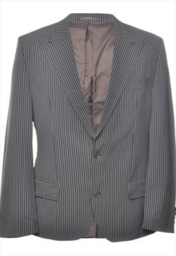 Hugo Boss Striped Black & Grey Blazer - L