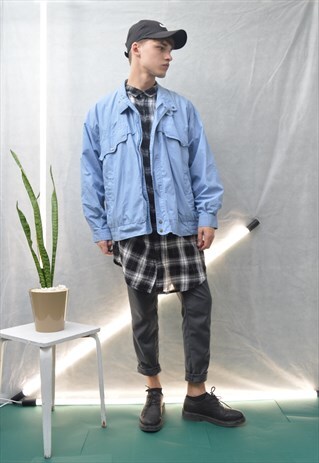 RETRO BLUE BOMBER JACKET