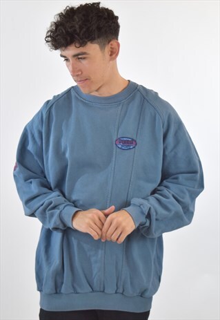 VINTAGE BLUE PUMA 90S SPORTS SWEATSHIRT JUMPER