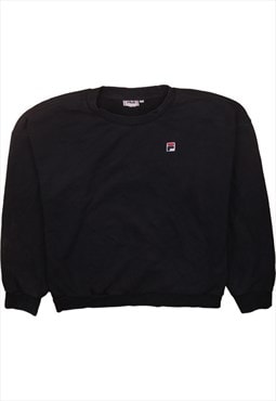 Vintage 90's Fila Sweatshirt Heavyweight Crew Neck Black