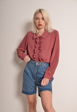VINTAGE 90S HIGH WAIST DENIM SHORTS IN BLUE