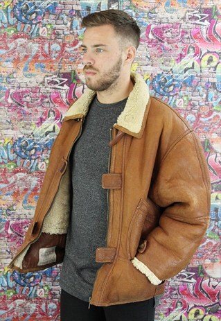 VINTAGE AVIATOR/FLYING JACKET. SHEARLING SHEEP SKIN. UNISEX.