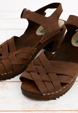 vintage womens black medium hills Sandals size Eu 37 US 6.5 size  UK4  black Summer Sandals 90's sandals genuine leather sandals