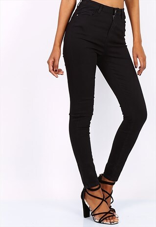 BLACK HIGH WAISTED SKINNY JEANS