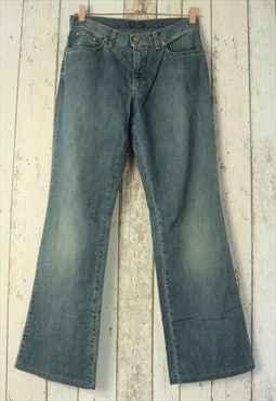Vintage Y2K Blue Low Trussardi Bootcut Flare Jeans Trousers