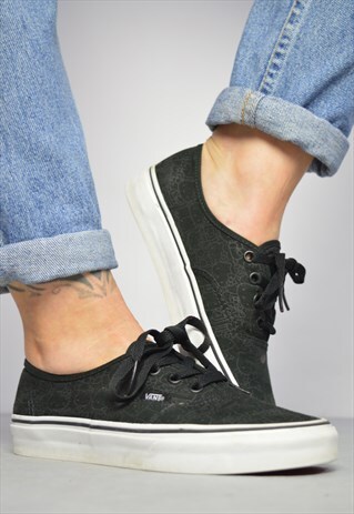 VINTAGE 90S VANS HELLO KITTY BLACK SKATE SHOES GRUNGE RETRO