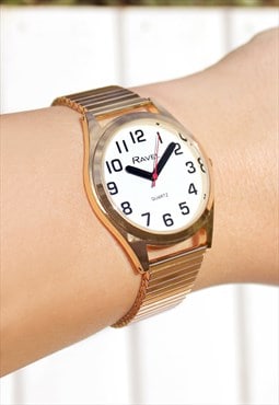 Gold Watch with Expander Strap