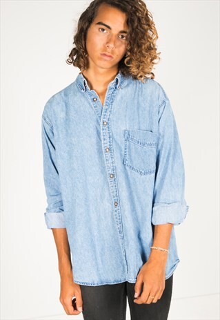 VINTAGE 80S WRANGLER DENIM SHIRT / R354