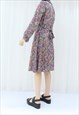 80S VINTAGE MULTICOLOURED PAISLEY DRESS (SIZE L)