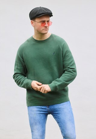 NAUTICA USA 90S EMERALD GREEN SWEATSHIRT