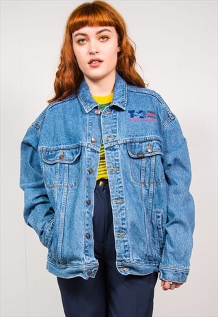 VINTAGE 90'S BLUE LEE EMBROIDERED DENIM JACKET
