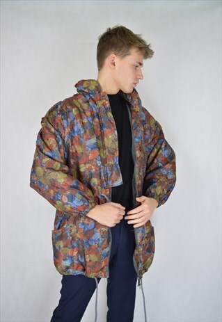VINTAGE MULTICOLOUR GRAPHIC RAVE PUFFER JACKET