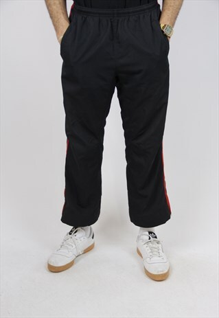 VINTAGE NIKE BLACK SHELL TRACKSUIT BOTTOMS
