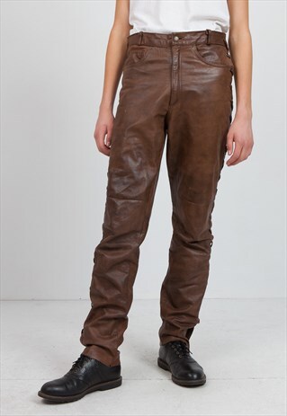 VINTAGE BROWN LEATHER TROUSERS BOTTOMS