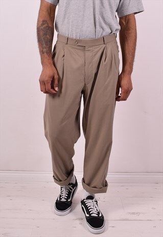 BROOKS BROTHERS MENS VINTAGE TROUSERS W32 L28 GREY 90S