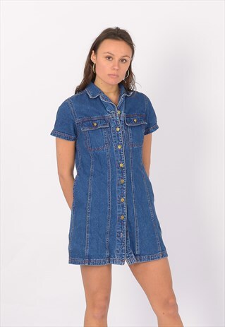 VINTAGE DHAGA DENIM DRESS