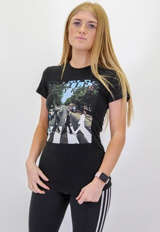 VINTAGE BEATLES ABBEY ROAD GRAPHIC BAND T-SHIRT IN SMALL