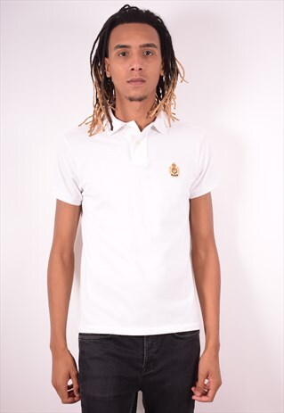POLO RALPH LAUREN MENS VINTAGE POLO SHIRT MEDIUM WHITE 90S