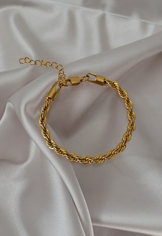 1970. GOLD PLATED ROPE CHAIN BRACELET 