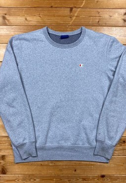 Y2K champion grey small logo sweatshirt small 