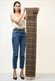 80S VINTAGE BARBOUR TARTAN CHECKED LAMBSWOOL SCARF 4831