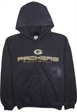 Vintage 90's NFL Hoodie Packers Football Pullover Grey Large