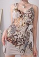 VINTAGE Y2K BROWN DESTROY GRUNGE CHIFFON CAMI TOP