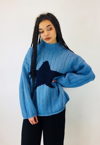 VINTAGE CHUNKY COLOURFUL KNIT JUMPER