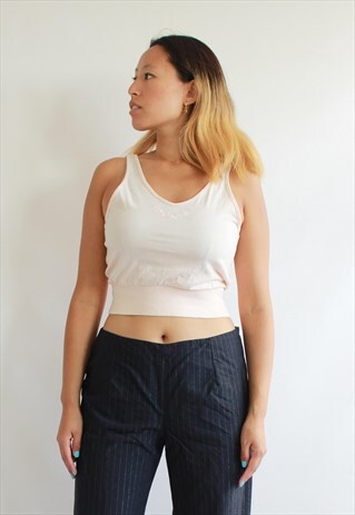 VINTAGE PEACH COTTON 90S CROP TOP