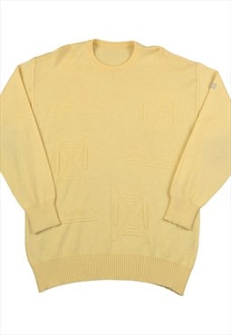 Vintage Knitwear Sweater Retro Pattern Yellow Large