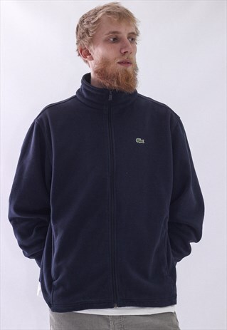 VINTAGE MENS LACOSTE LOGO FLEECE JACKET