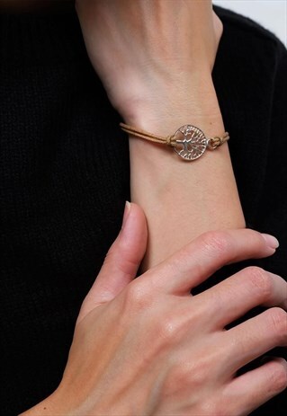 BEIGE TREE OF LIFE CORD BRACELET