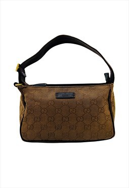 Gucci Shoulder Bag Handbag GG Monogram Logo Vintage Brown