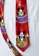 VINTAGE 90S FUNKY MICKEY APPLICATION TIE IN RED
