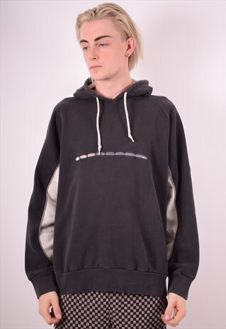 NIKE MENS VINTAGE HOODIE JUMPER LARGE NAVY BLUE 90S