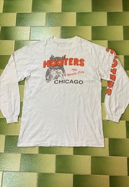 Vintage 90s Hooters Chicago Long Sleeve T-Shirt Double Sided