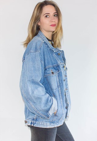 VINTAGE 80'S OVERSIZED STONEWASH DENIM JACKET