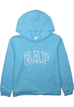 Vintage 90's Gap Hoodie Spellout Pullover Blue Large