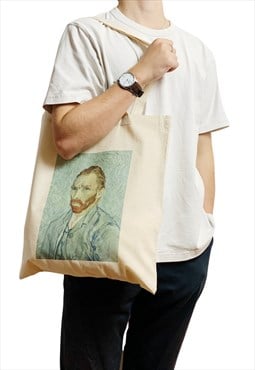 Vincent Van Gogh Self Portrait Tote Canvas Bag White