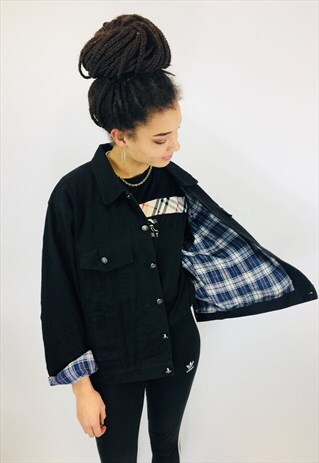 VINTAGE 80S OVERSIZED FLANNEL LINED DENIM JACKET