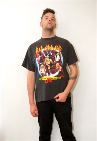VINTAGE DEF LEPPARD T-SHIRT (XL) TOUR 1993 90S BAND CONCERT