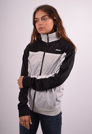 VINTAGE ASICS TRACKSUIT TOP JACKET GREY