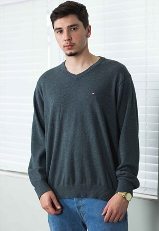 VINTAGE TOMMY HILFIGER SWEATER JUMPER LOGO 90S XL 12.9