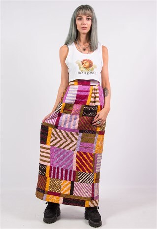 70'S VINTAGE PATCHWORK MAXI SKIRT