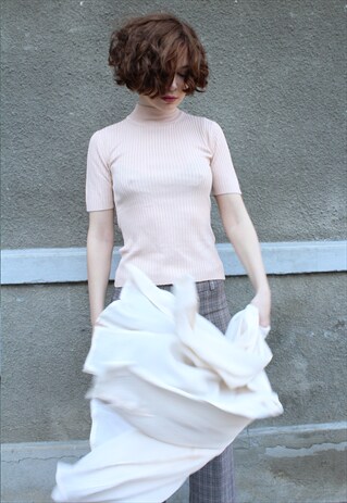 NUDE PINK SILK TOP