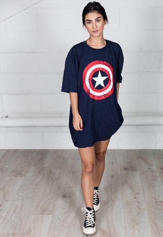 MARVEL DISTRESSED CAPTAIN AMERICA SHIELD LOGO UNISEX T-SHIRT
