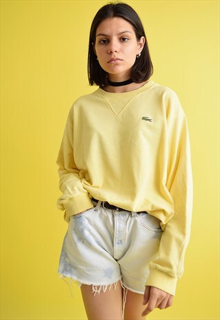 80'S ABSTRACT PATTERN OVERSIZED KNIT LACOSTE SWEATSHIRT