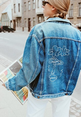 HAND EMBROIDERED DENIM BLUE JACKET