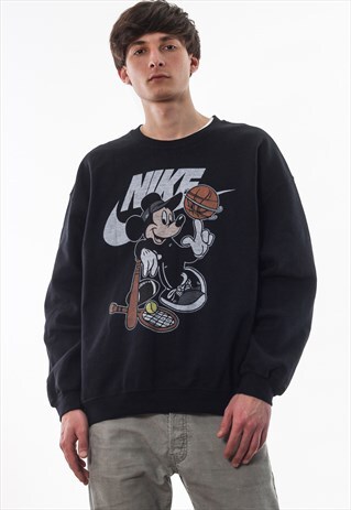 VINTAGE NIKE MICKEY MOUSE BOOTLEG CREW NECK 90S BLACK