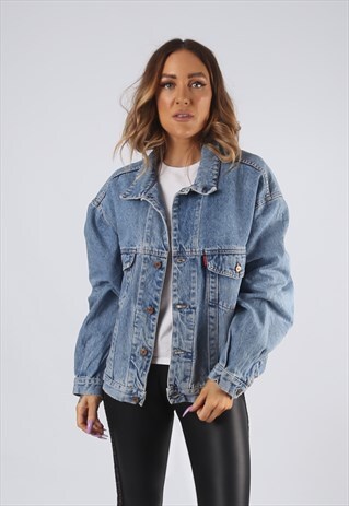 VINTAGE DIESEL DENIM JACKET OVERSIZED FITTED UK 16 XL (EAX)